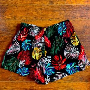3XL SHEIN Black Tropical Shorts